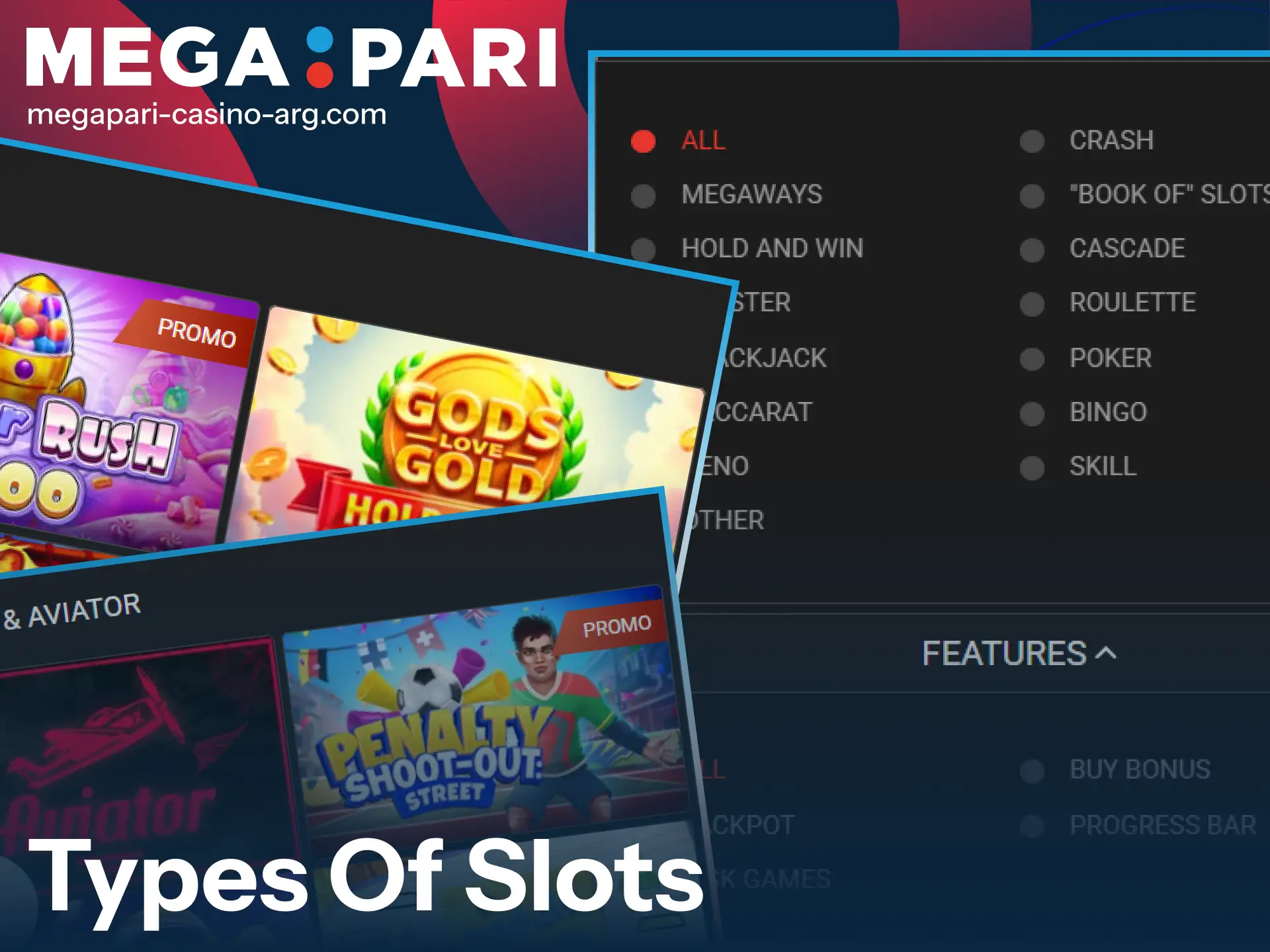 Discover various types of MegaPari Slots available for Argentinian players.